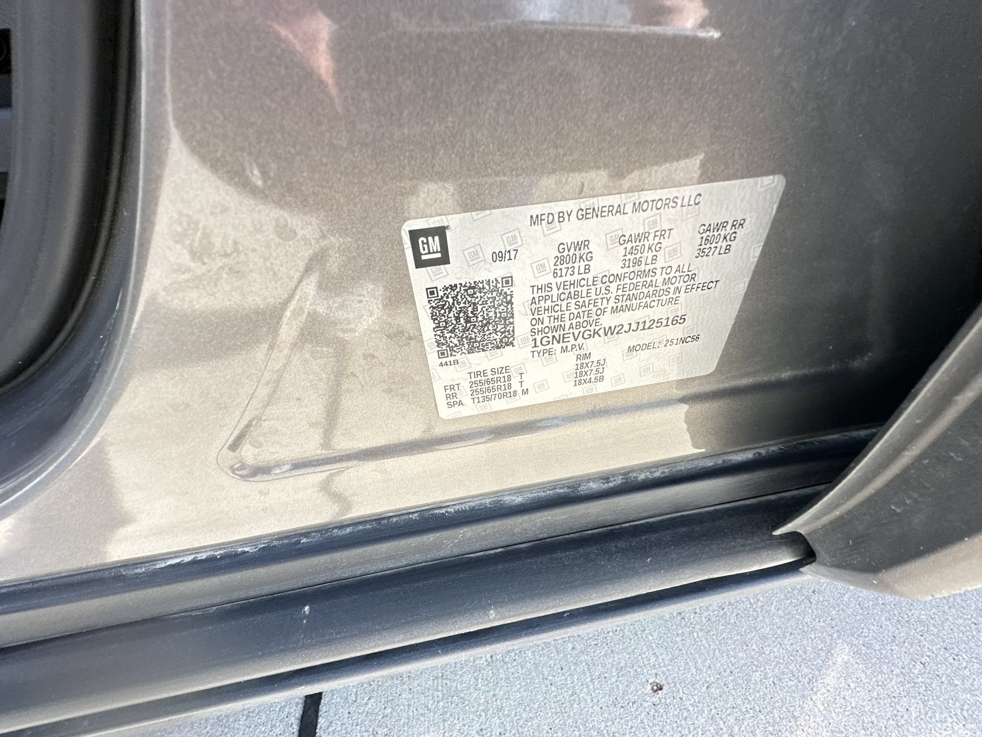 2018 Chevrolet Traverse LT Cloth